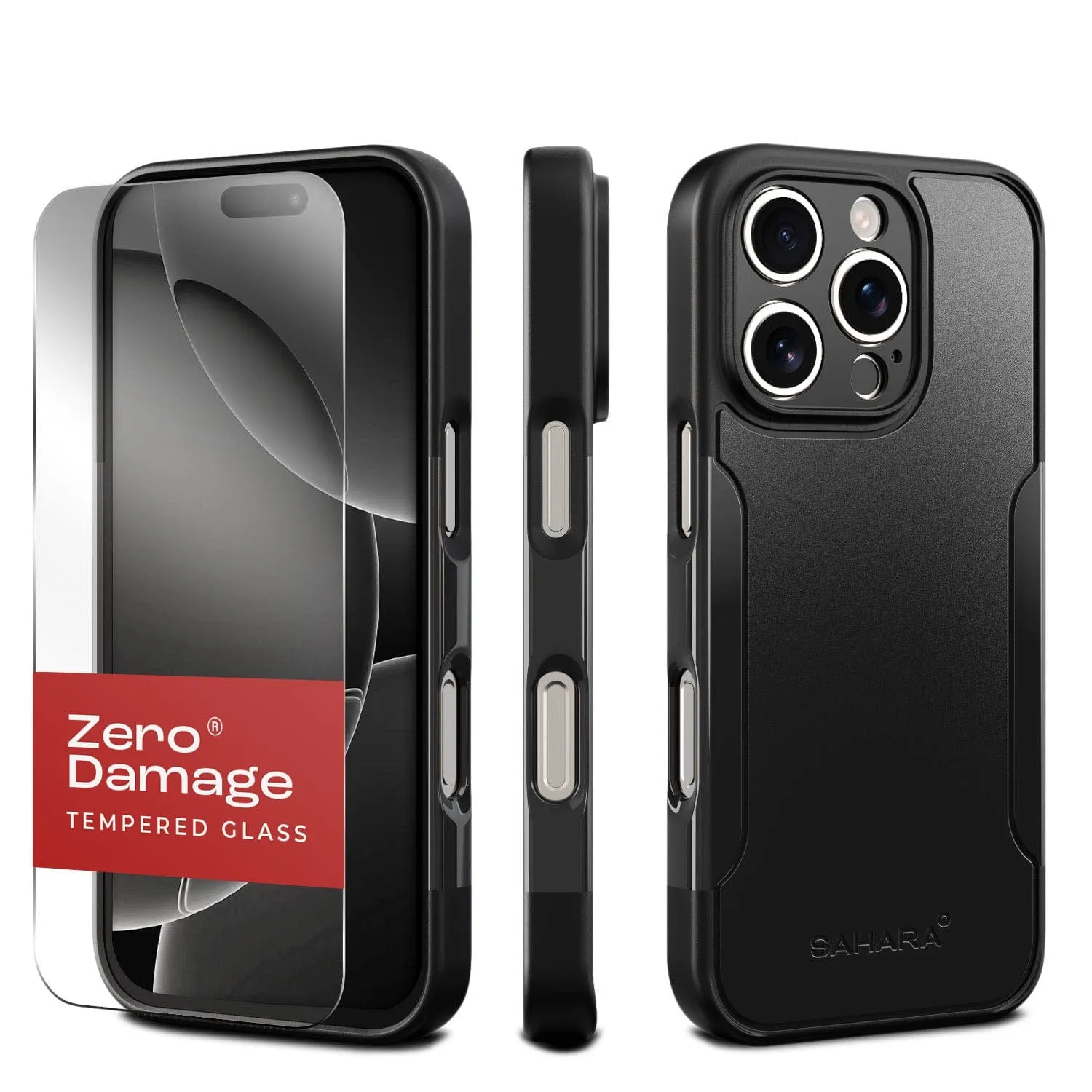 Comfort Layer Texture iPhone 16 Pro Rugged Case & Screen Protector Kit - MagSafe | Classic Series