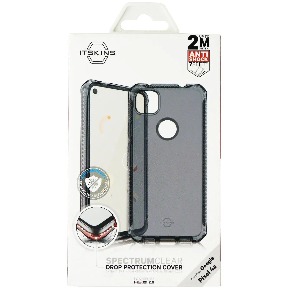 ITSKINS Spectrum Clear Series Gel Case for Google Pixel 4a - Smoke Soft Edge Detail Sleek Profile