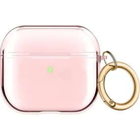 durable magnetic clip airpods case Water Resistant Pouch Hybrid-Flex Series Transparent Pink Case - Apple AirPods 3 (3rd Generation)