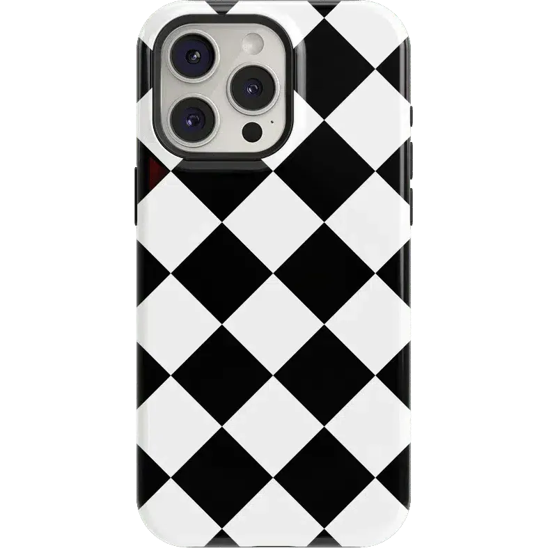 Hybrid Material Black Checkerboard | High Contrast Design Case