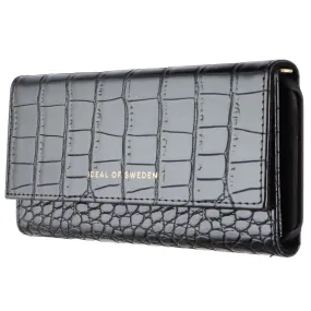 Scratch Guard Soft Surface iDeal of Sweden Signature Clutch Case for iPhone 12 and 12 Pro - Jet Black Croco