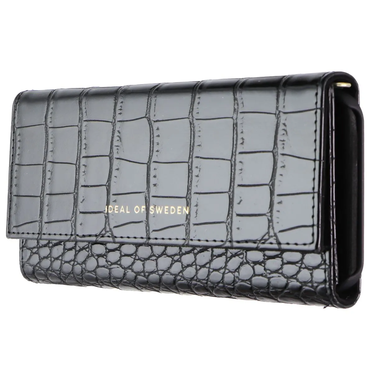 Scratch Guard Soft Surface iDeal of Sweden Signature Clutch Case for iPhone 12 and 12 Pro - Jet Black Croco