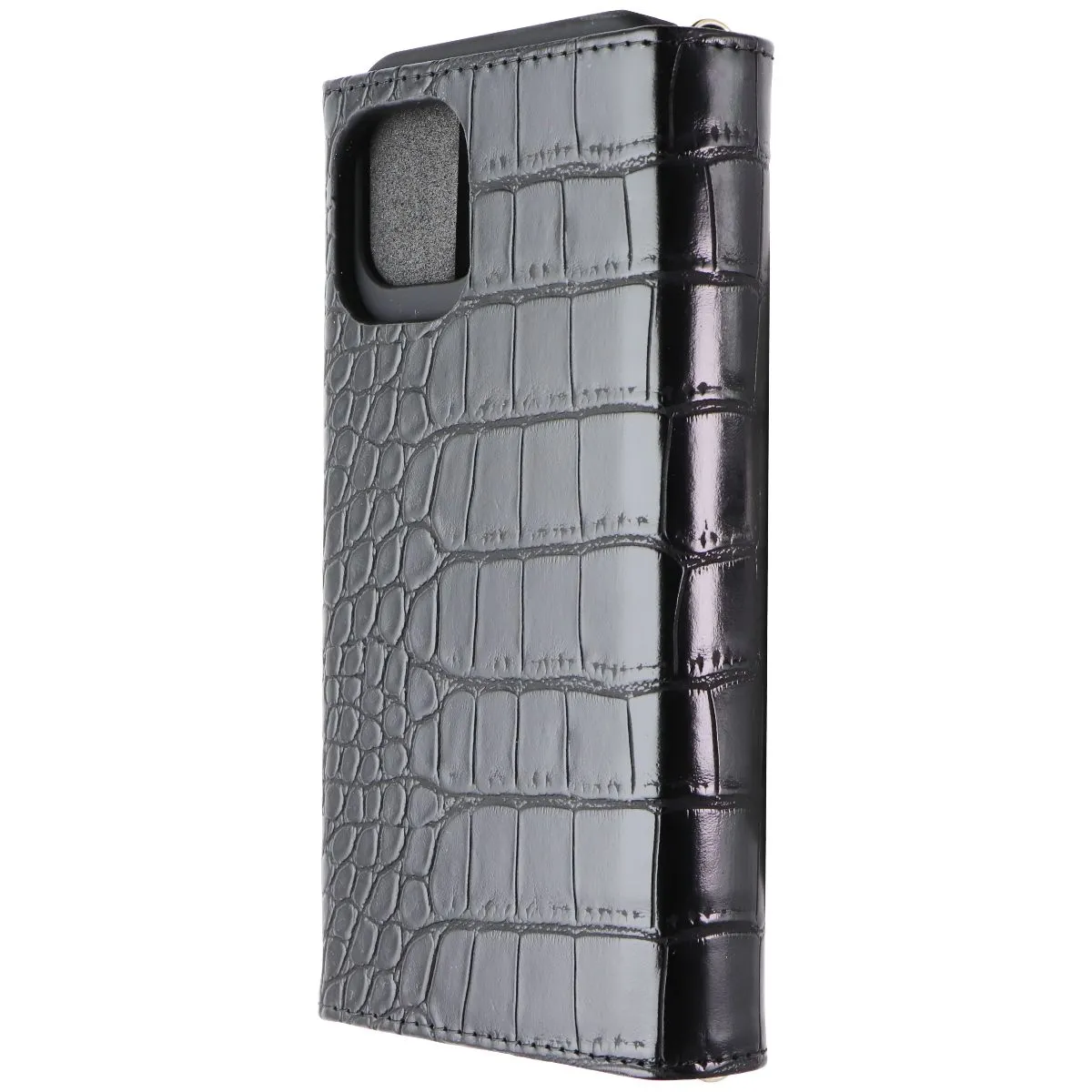 Vivid Pattern Design iDeal of Sweden Signature Clutch Case for iPhone 12 and 12 Pro - Jet Black Croco