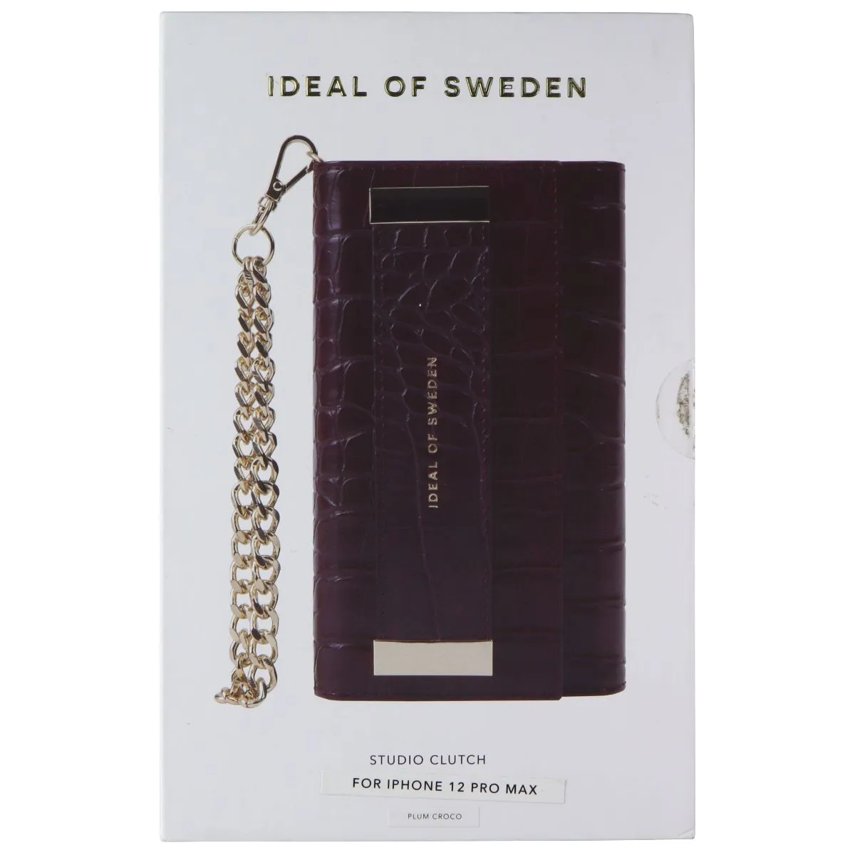 Smooth Texture Pattern Protective Texture Finish iDeal of Sweden Studio Clutch Wallet Case for Apple iPhone 12 Pro Max - Plum