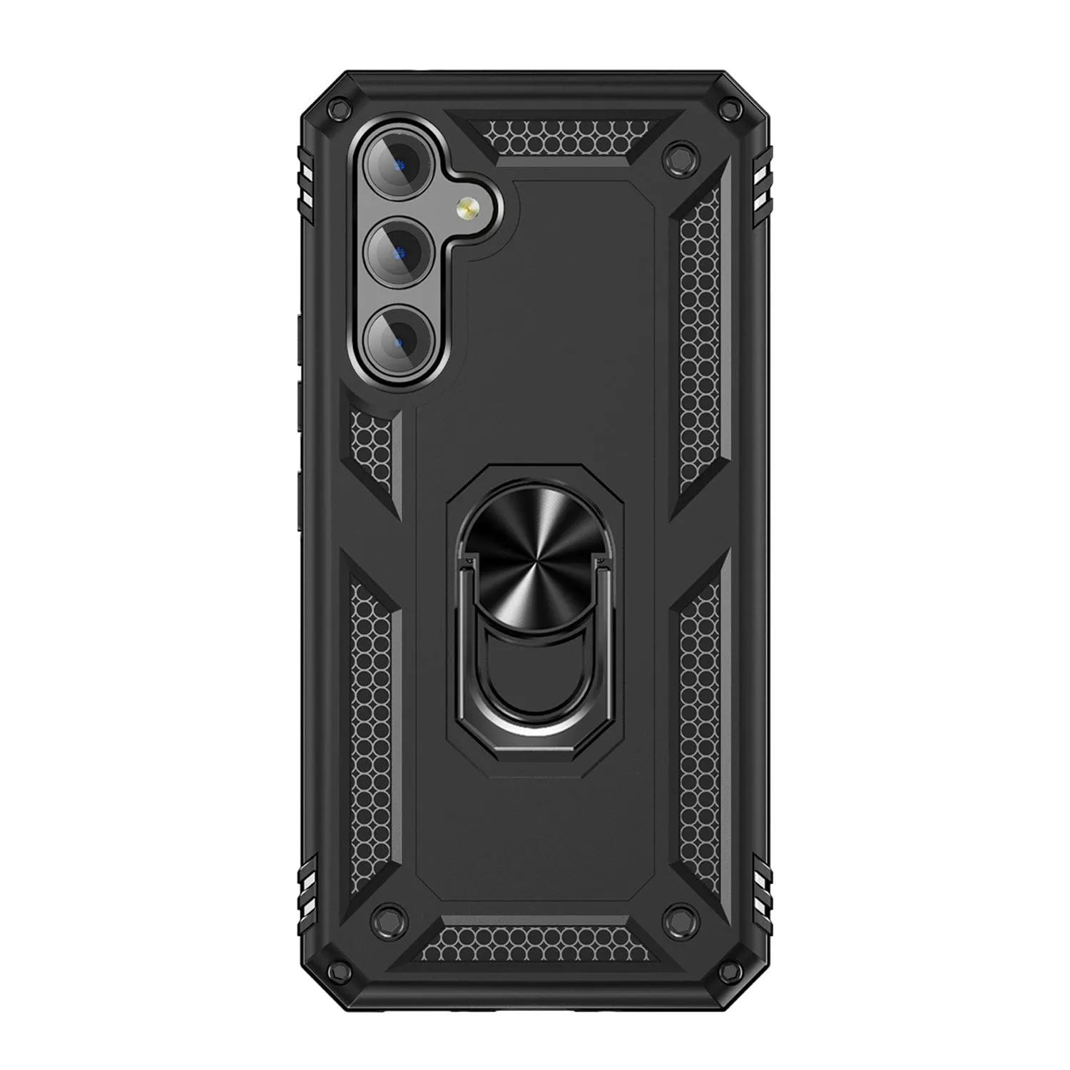Military Kickstand Series with Belt Clip Case for Samsung Galaxy A54 5G - Black Travel Companion Luxury Detail Texture