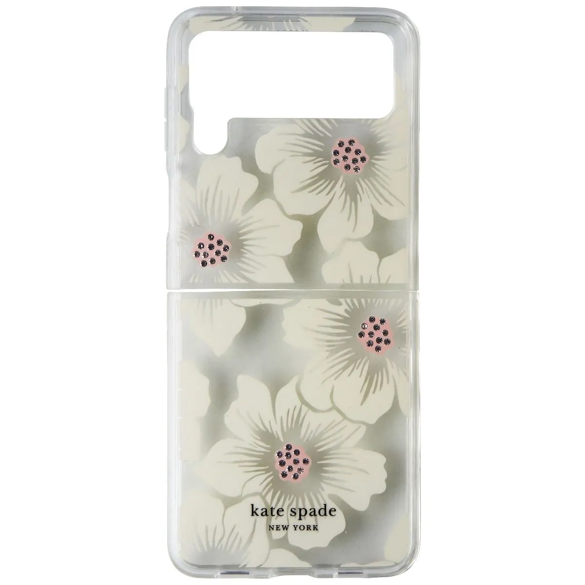 Enhanced Comfort Kate Spade Protective Hardshell Case for Galaxy Z Flip3 5G - Hollyhock/Clear