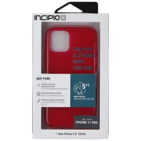Incipio NGP Pure Series Flexible Gel Case for Apple iPhone 11 Pro - Red Matte Feel Texture Color Finish