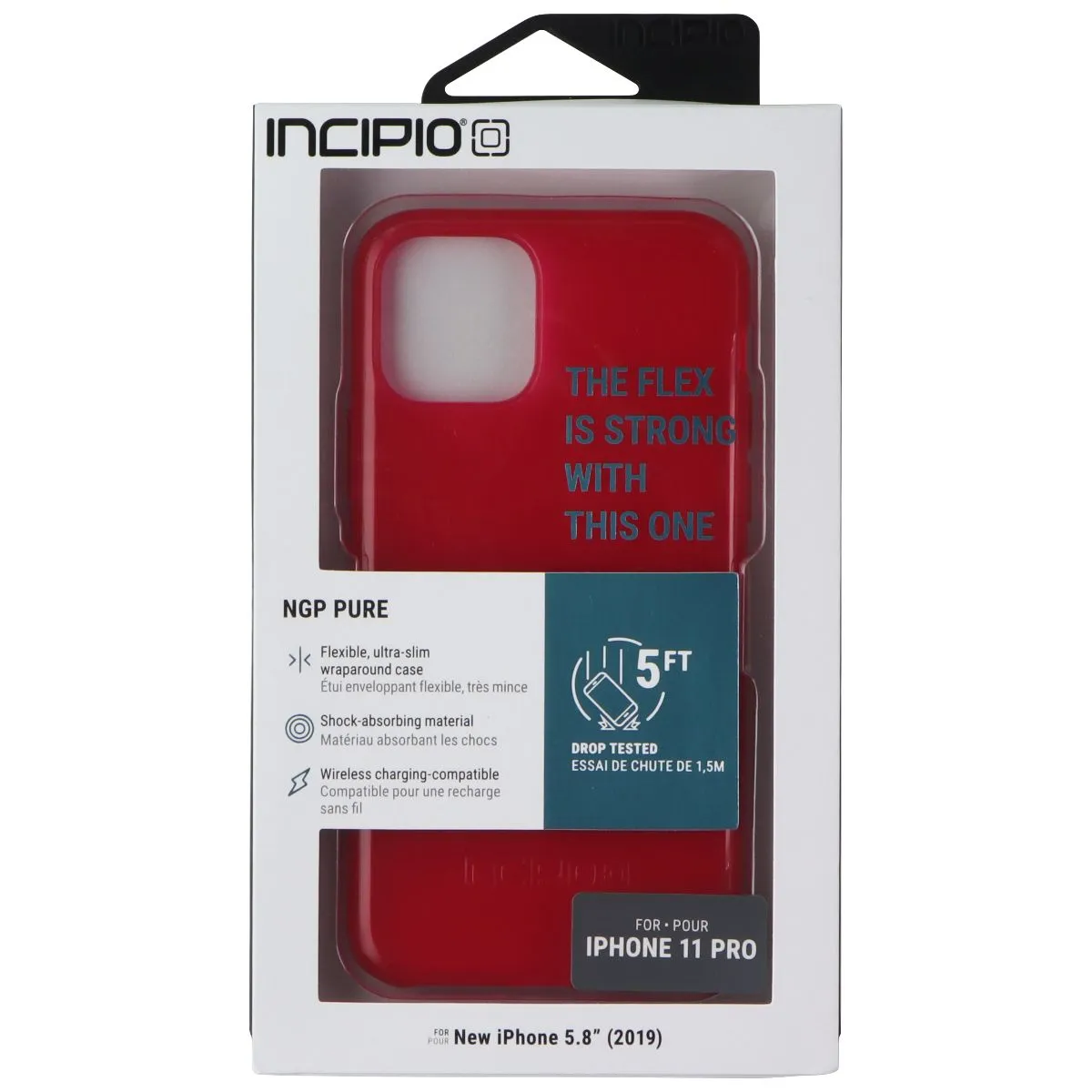 Incipio NGP Pure Series Flexible Gel Case for Apple iPhone 11 Pro - Red Matte Feel Texture Color Finish