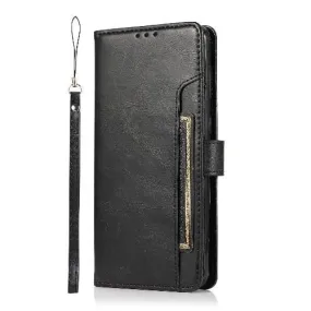 Durable Coating Indy Series Black Vegan Leather Wallet Case - Samsung Galaxy S21 Plus
