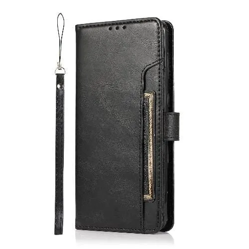 Durable Coating Indy Series Black Vegan Leather Wallet Case - Samsung Galaxy S21 Plus