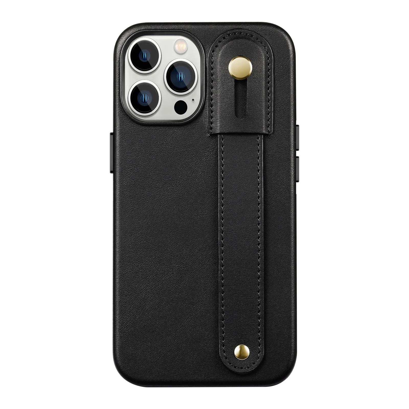 Indy Series Leather FingerGrip Case - iPhone 14 Pro Elegant Texture