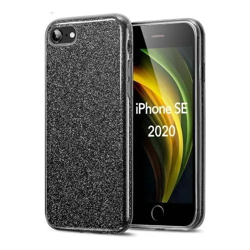 Durable Shell Smooth Feel Inspire Series Black Sparkle Case - iPhone 7, 8 and SE