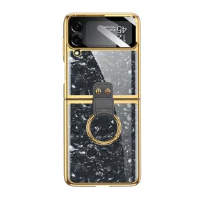 Inspire Series Marble Case with Ring - Samsung Galaxy Z Flip4 Modern Grip Pocket Ready