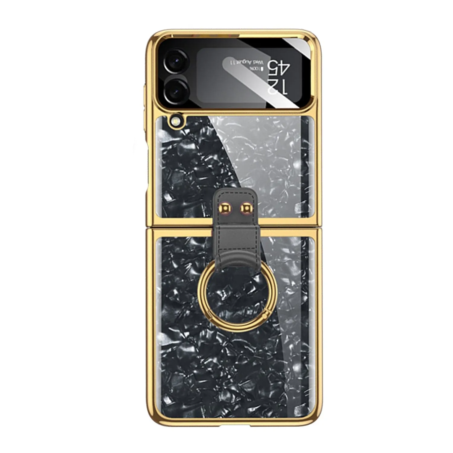 Inspire Series Marble Case with Ring - Samsung Galaxy Z Flip4 Modern Grip Pocket Ready