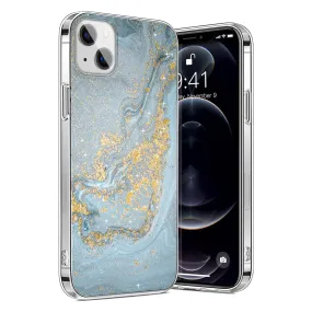 Rugged Surface Modern Pattern Style iPhone 13/14 Blue Marble Case - Elegant Protection | Inspire Series