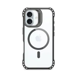 iPhone 16 Clear Kickstand Case - Anti- Slip, Rugged, MagSafe | Venture Series Matte Look Design Glossy Texture