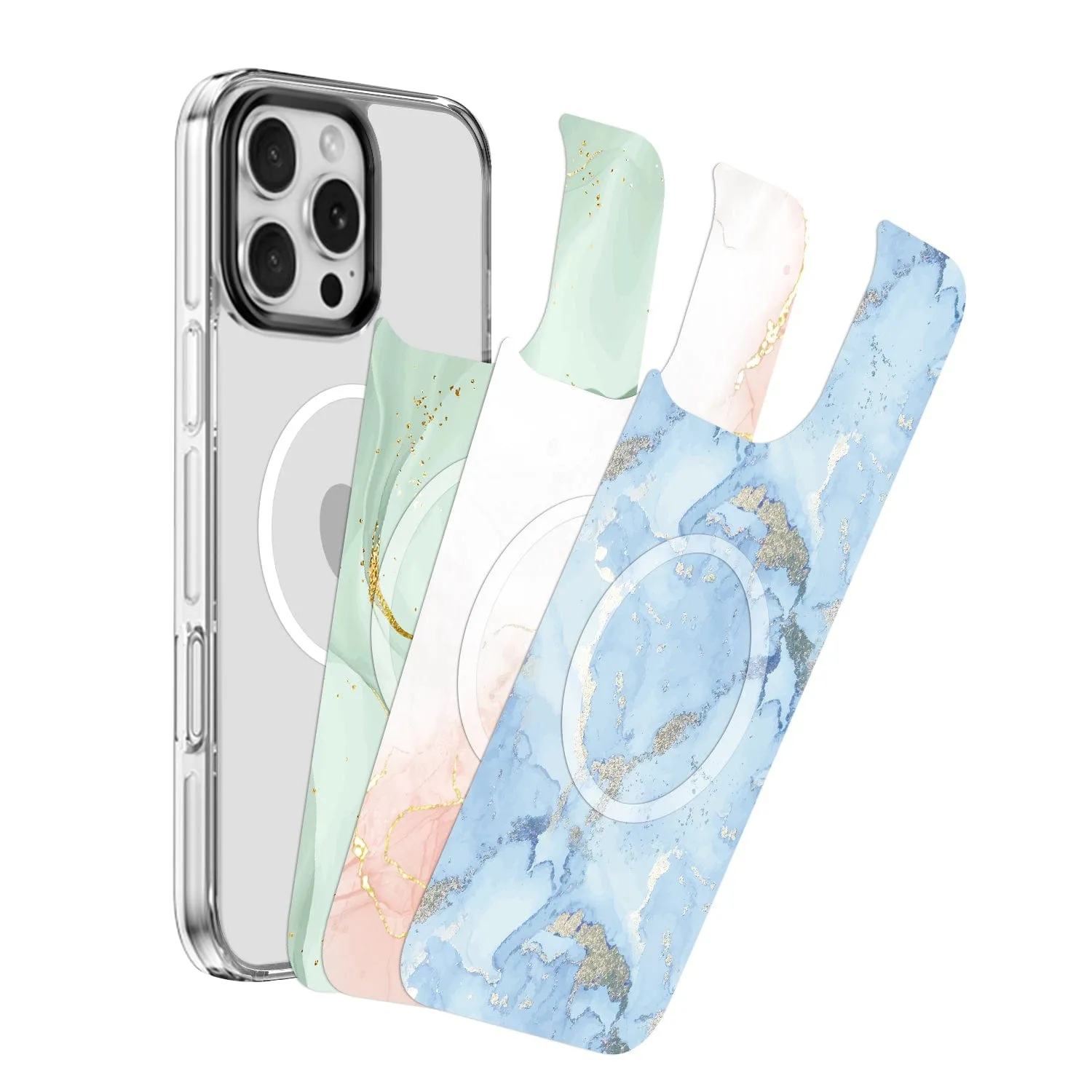 iPhone 16 Pro Case with Swappable Floral & Marble Designs - Wireless Charging | Inspire Series Matte Design Texture