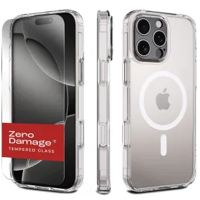 iPhone 16 Pro Max Clear Case & Screen Protector Kit - Rugged Protection, MagSafe | Classic Series Trendy Accessory Minimalist Aesthetic