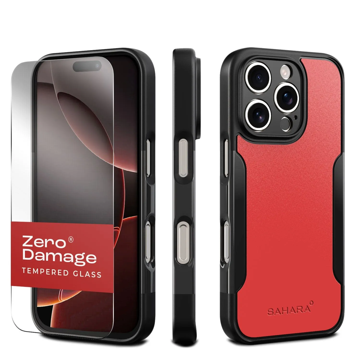 iPhone 16 Pro Max Rugged Case & Screen Protector Kit - MagSafe | Classic Series Fashion Texture Easy Removal