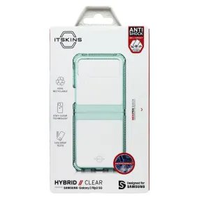 ITSKINS Hybrid // Clear Series Case for Samsung Galaxy Z Flip3 5G - Light Green Non Slip Surface