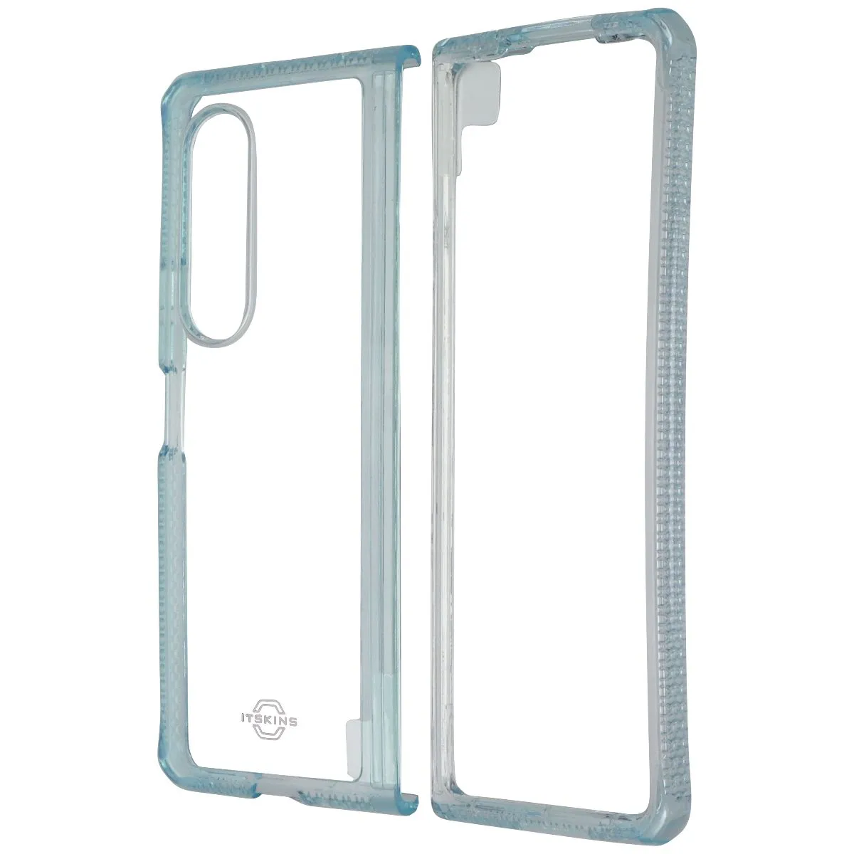 Rugged Look ITSKINS Hybrid R // Clear Case for Samsung Galaxy Z Fold3 5G - Light Blue/Clear