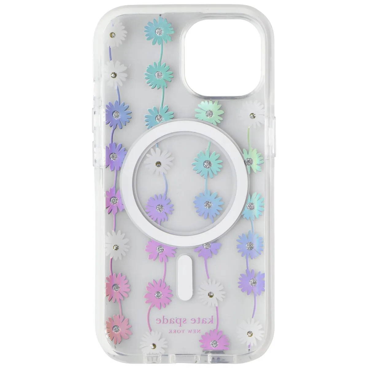 Kate Spade Case for MagSafe for Apple iPhone 15/14/13 - Daisy Chain Iridescent High End Look Smooth Finish Touch