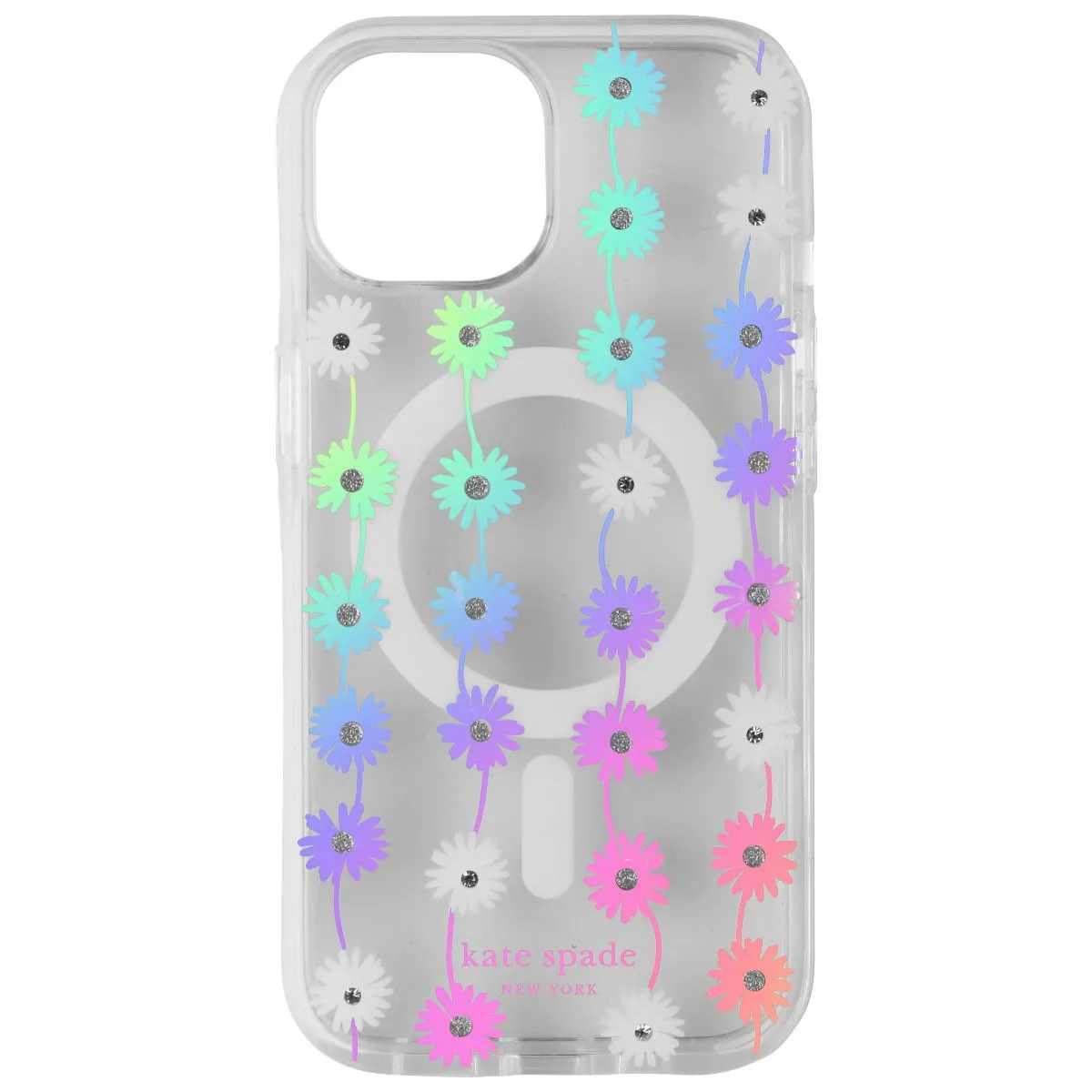 Kate Spade Case for MagSafe for Apple iPhone 15/14/13 - Daisy Chain Iridescent Classic Grip