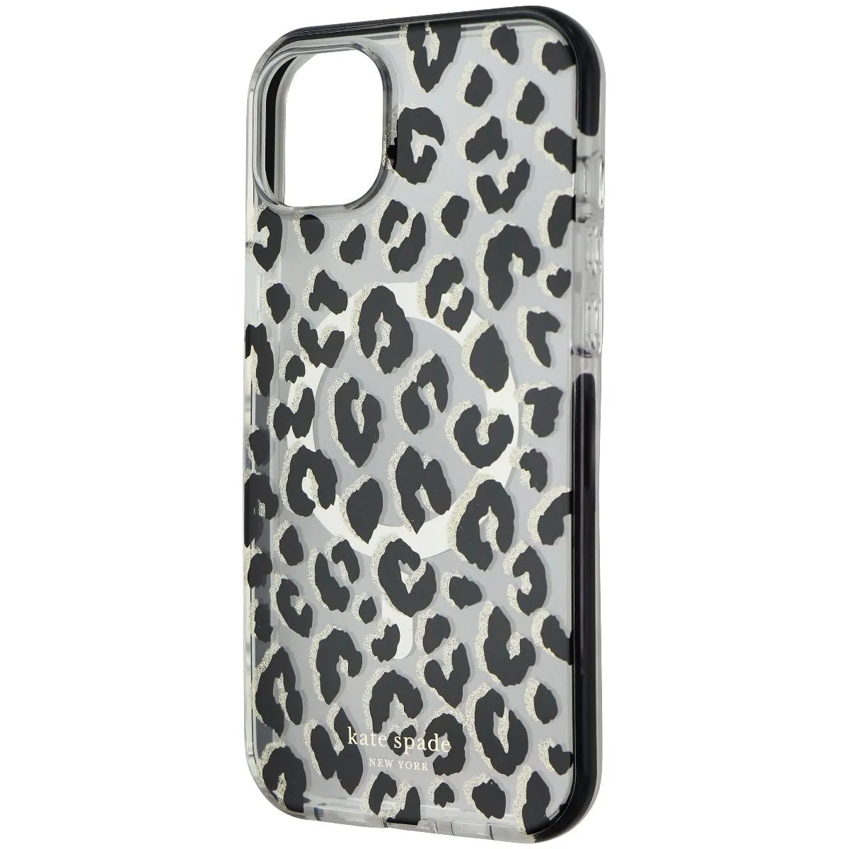 Kate Spade Defensive Case for MagSafe for iPhone 14 Plus - City Leopard metal frame