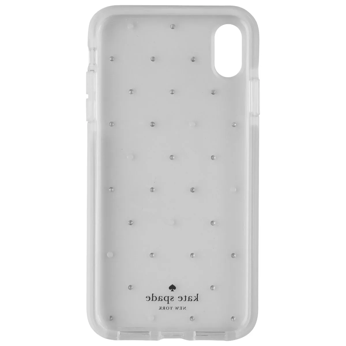 Kate Spade Defensive Hardshell Case for Apple iPhone XS Max - Clear/Pin Dot Gems Matte Texture Finish Protective Gear