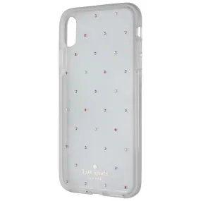 Luxury Texture Soft Design Kate Spade Defensive Hardshell Case for Apple iPhone XS Max - Clear/Pin Dot Gems