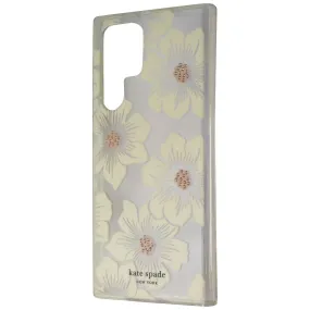 Shock Cushion Kate-Spade Defensive Hardshell Case for Galaxy S22 Ultra - Hollyhock Floral