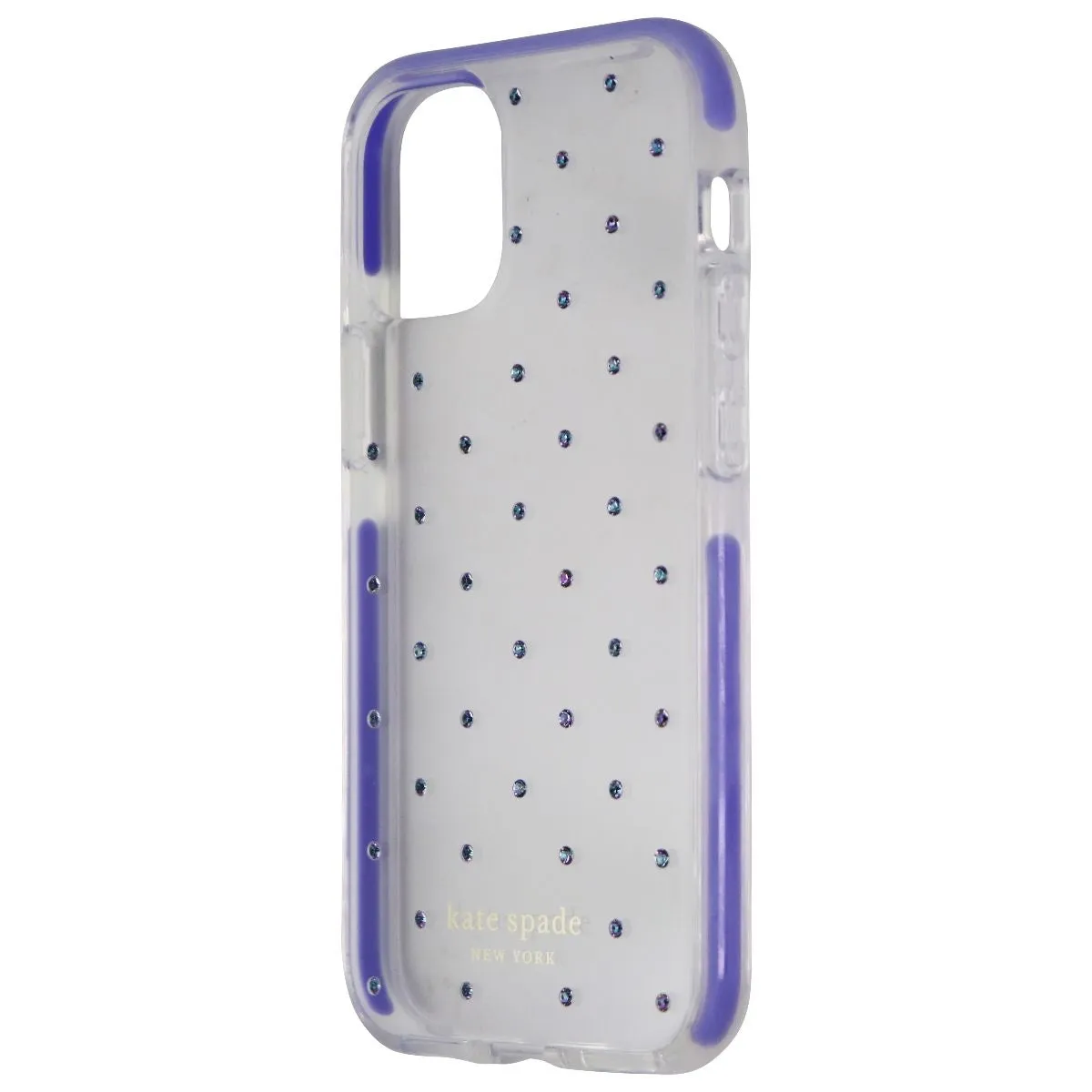Sleek Edge Magnetic Mount Kate Spade Defensive Hardshell Case for iPhone 12 Mini - Pin Dot Gems / Lilac