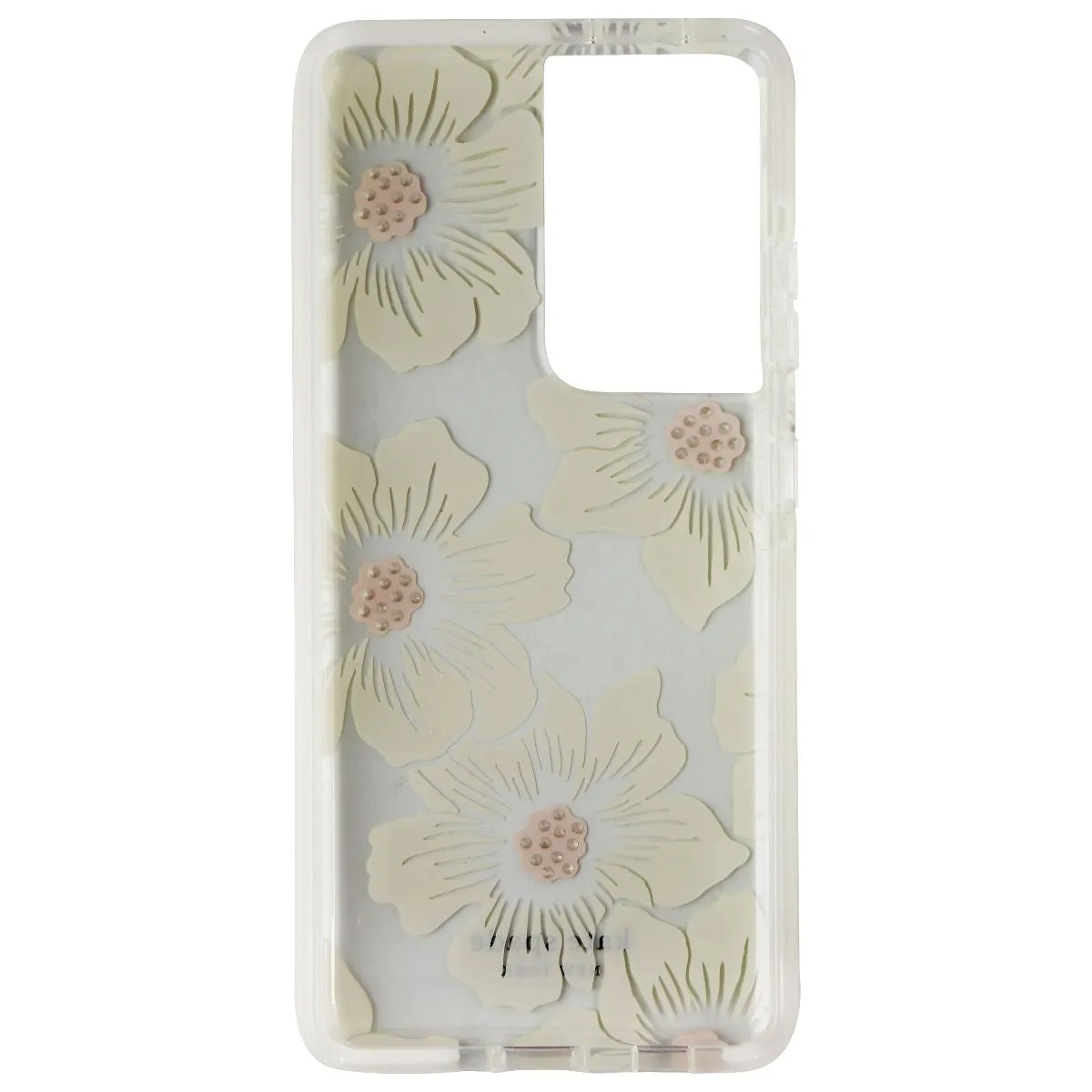 Textured Surface Kate Spade Defensive Hardshell Case for Samsung Galaxy S21 Ultra 5G - HollyHock