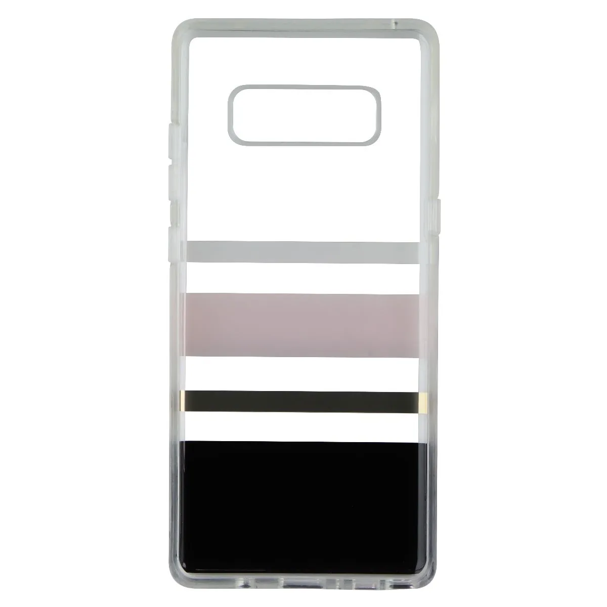 Crystal Finish Kate Spade Flexible Hardshell Case for Galaxy Note8 - Pink/Gold/Blk/Clear Stripe