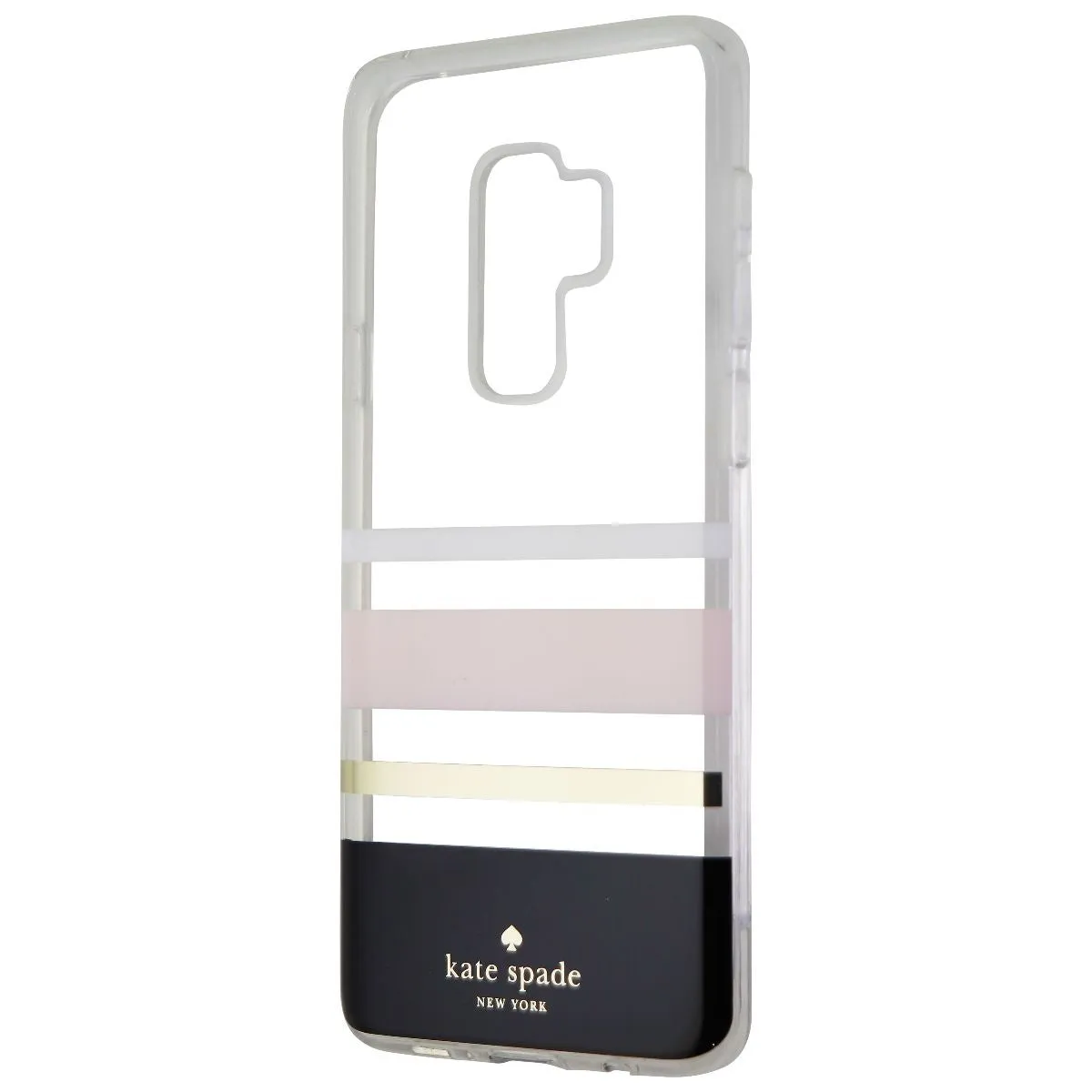 Kate Spade Flexible Hardshell Case for Galaxy S9  (Plus) Charlotte Stripe Black Bold Look Color Pattern