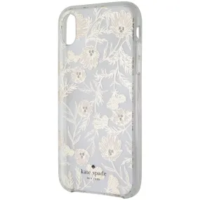 Kate Spade Hardshell Case for Apple iPhone XR - Clear / Pink Blossoms / Gems Lightweight Protection Soft Feelings