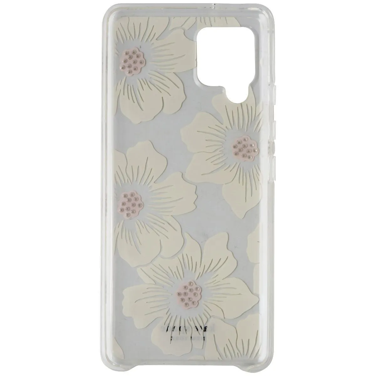 Water Resistant Elegant Style Kate Spade Hardshell Case for Samsung Galaxy A42 5G - Hollyhock Floral Clear