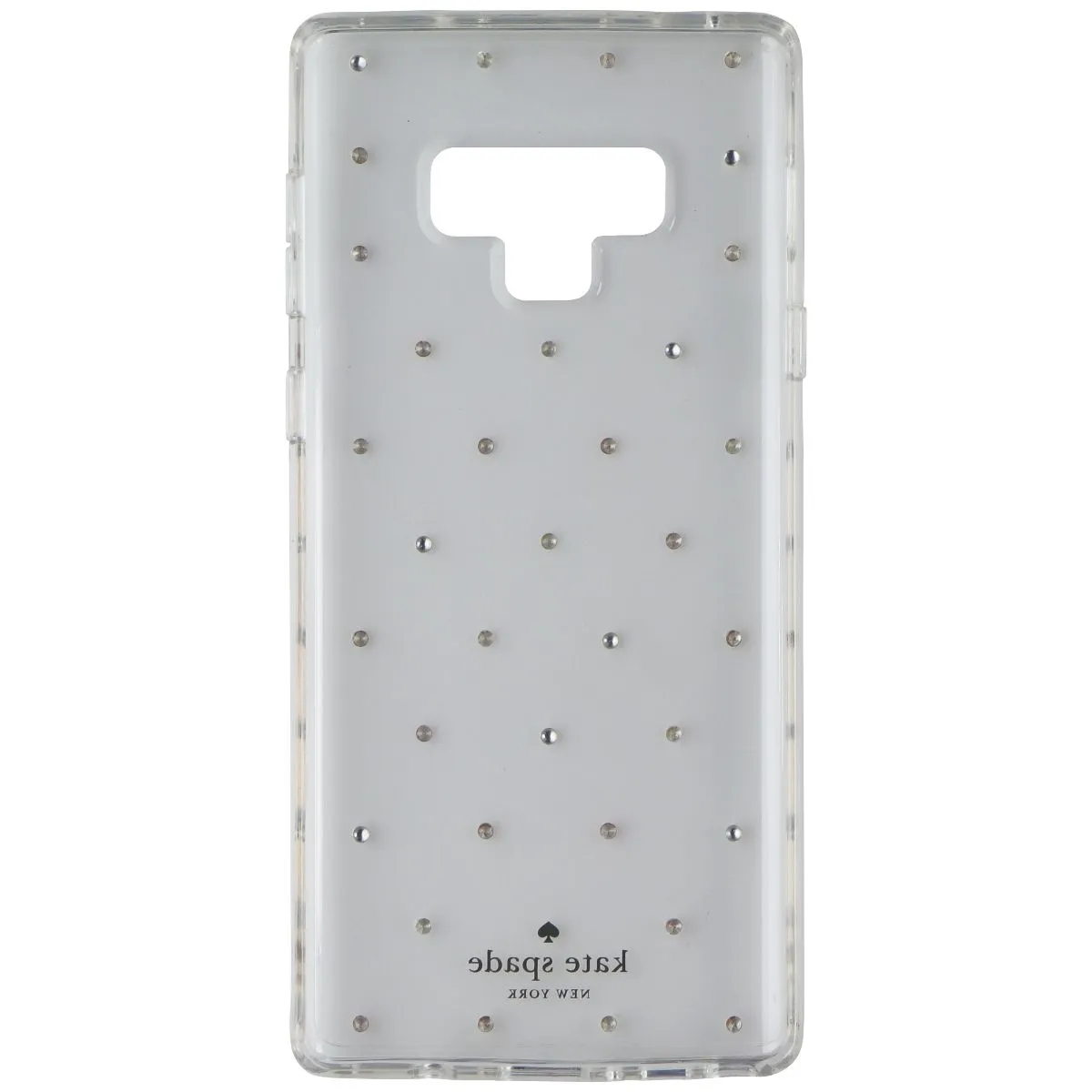 Kate Spade Hardshell Case for Samsung Galaxy Note9 - Clear with Pin Dot Gems Everyday Carry