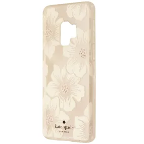 Kate Spade Hybrid Hardshell Case for Galaxy S9 - Clear/White Jewel Flower Matte Detail Soft Protection