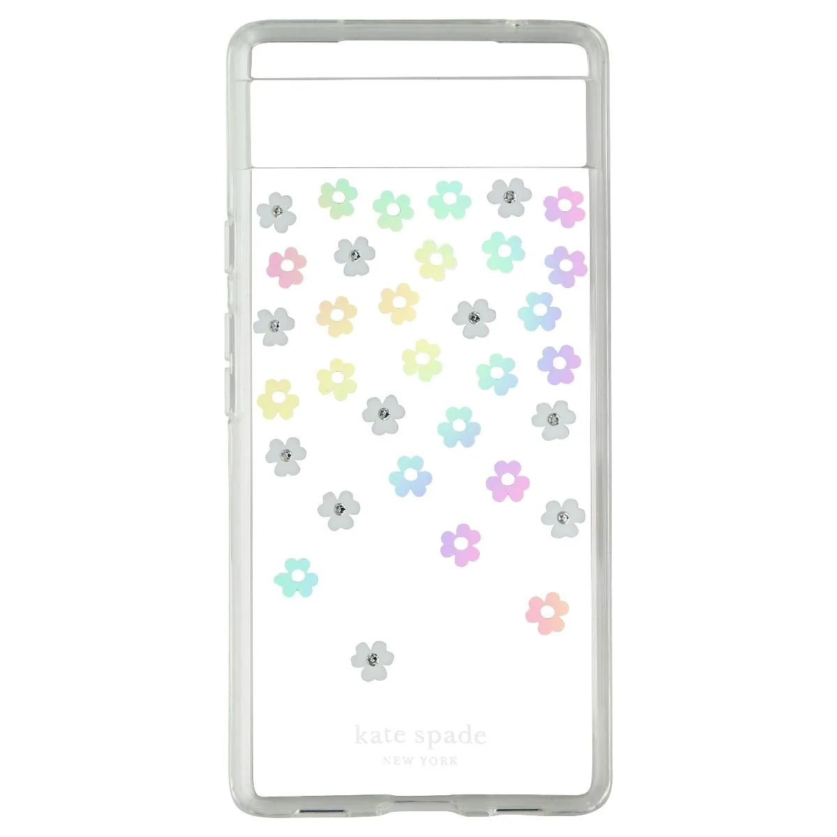 Kate Spade Protective Hardshell Case for Pixel 6a - Scattered Flowers/Iridescent Flexible Pattern Layer