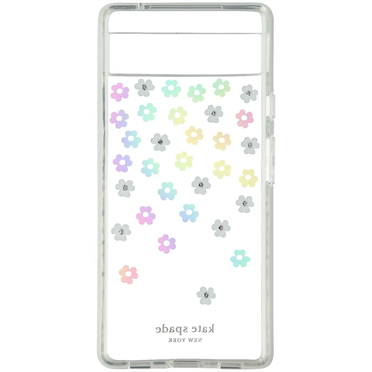 Travel Accessory Kate Spade Protective Hardshell Case for Pixel 6a - Scattered Flowers/Iridescent