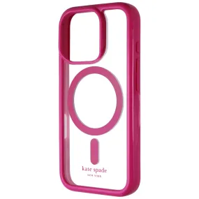 Kate Spade Ultra Protective Case for MagSafe for iPhone 16 Pro - Pink/Clear Tactile Feel Flexible Shell