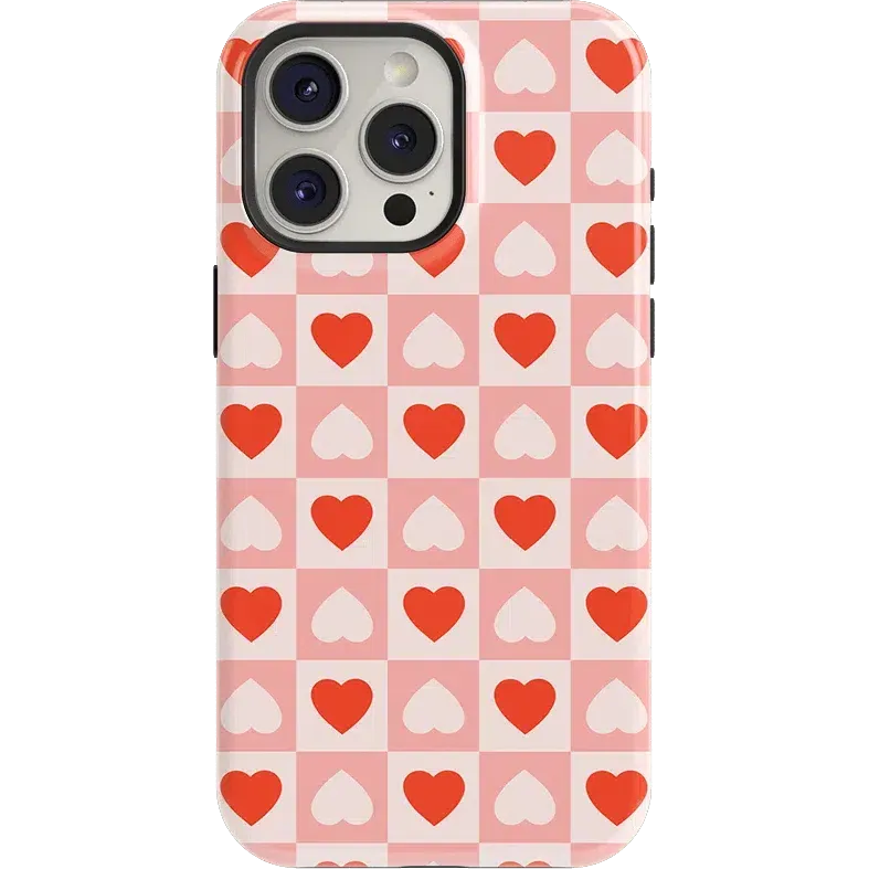 King of My Heart | Checkered Hearts Case Scratch Resistant