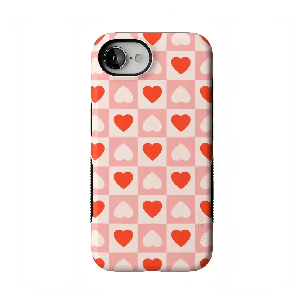 King of My Heart | Checkered Hearts Case Stylish Detail Layer
