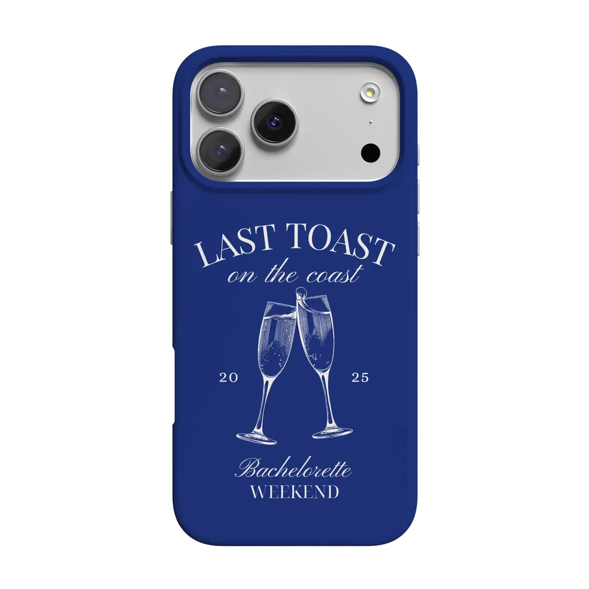 Last Toast | Blue Coastal Bachelorette Case Vivid Design Texture Marble Pattern