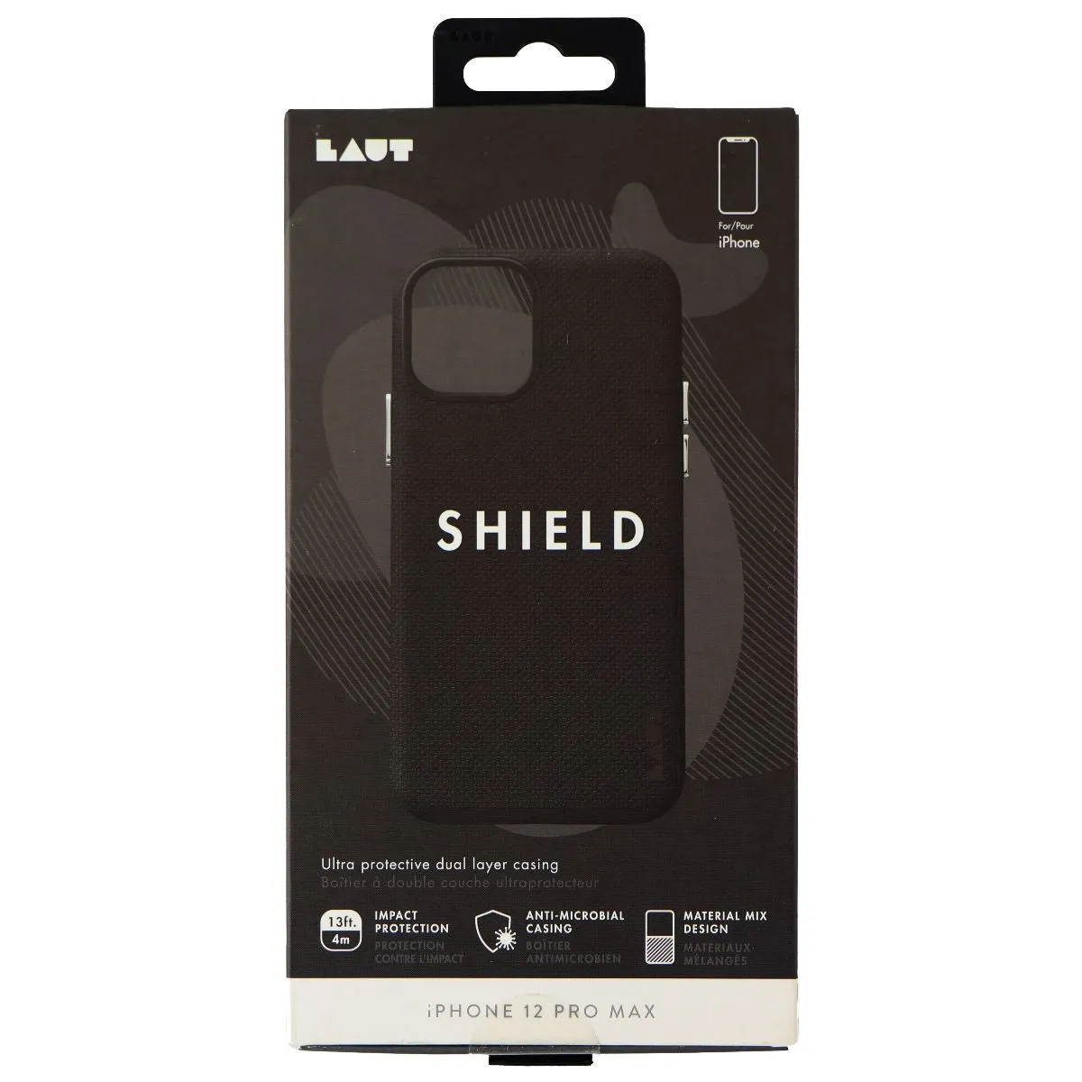 Laut SHIELD Series Case for Apple iPhone 12 Pro Max - Black Protective Detailing