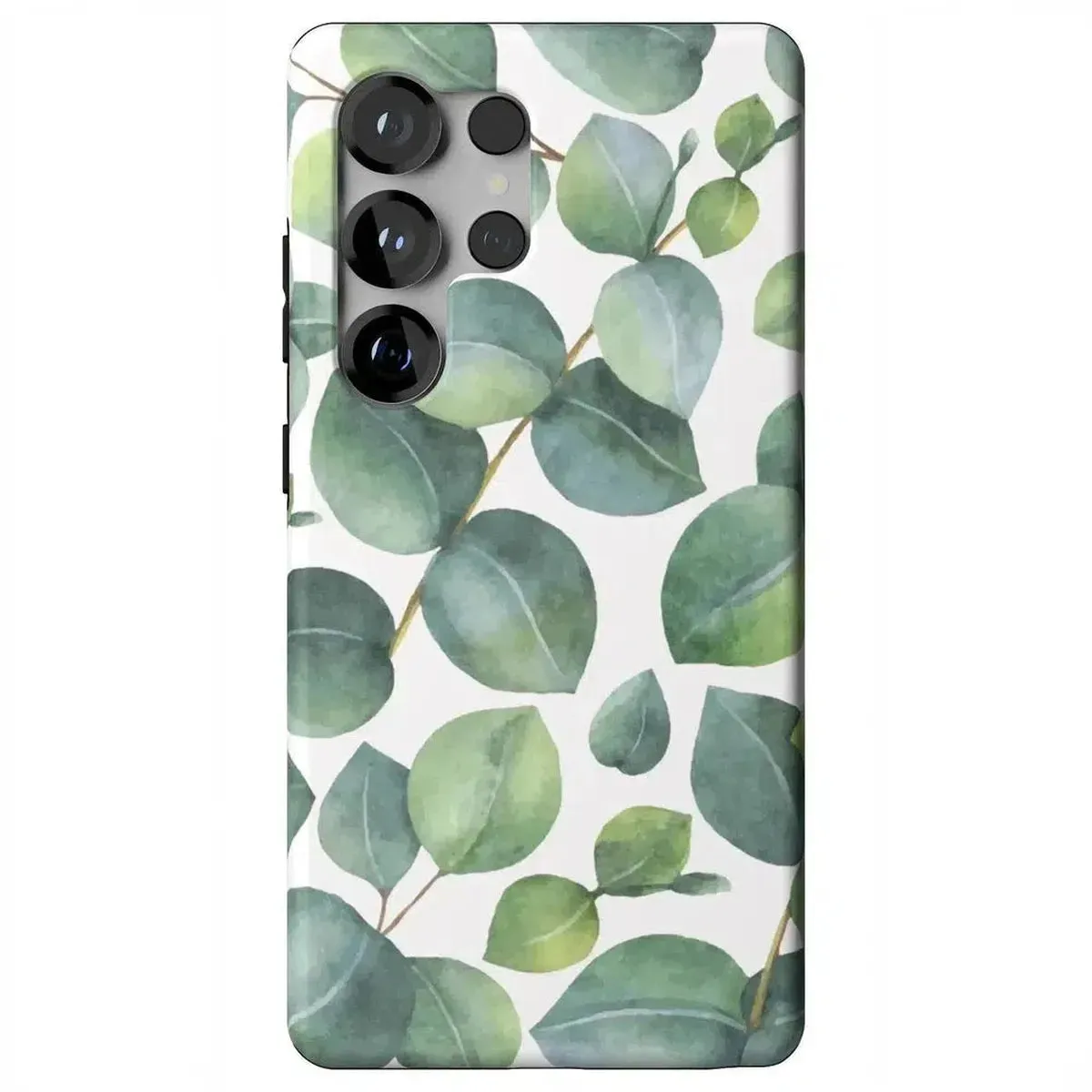 Minimal Build Texture Leaf Me Alone | Green Floral Print Samsung Case