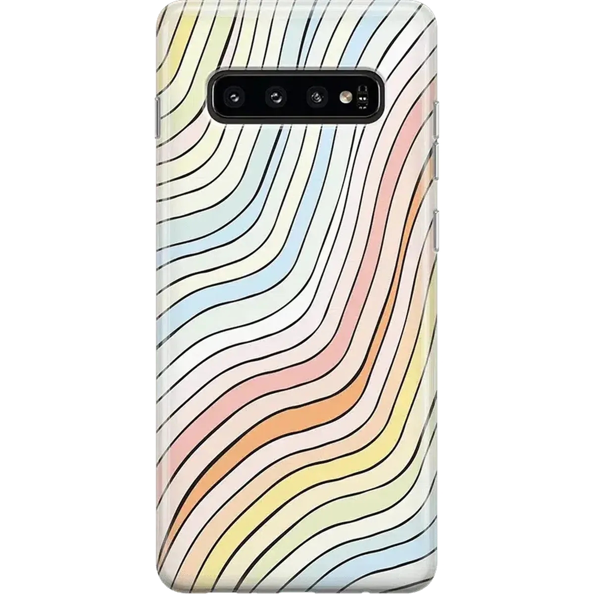 Hard Plastic Ride The Wave | Pastel Rainbow Lined Samsung Case