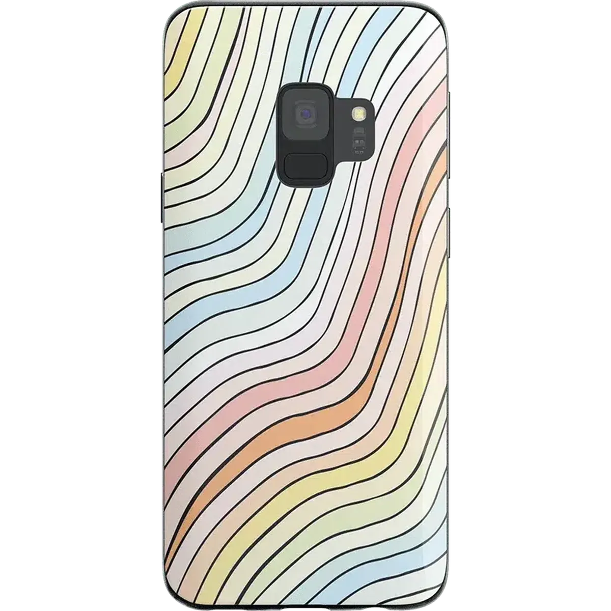Ride The Wave | Pastel Rainbow Lined Samsung Case Compact Structure