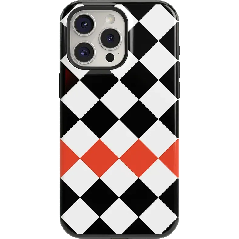 Minimal Shield Refined Edge Checkerboard | High Contrast Design Case